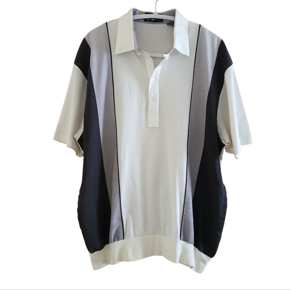 Alan Stuart Vintage Colorblock Polo Shirt L